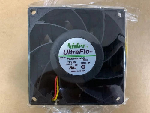 1PC 3-wire 8CM fan UltreFlo V80E24BS1A5-52 24V 0.47A 8038 80mm X38mm
