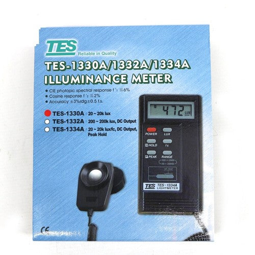 TES-1330A Digital Illuminance Light Meter 200 000 Lux Photometer TES1330A