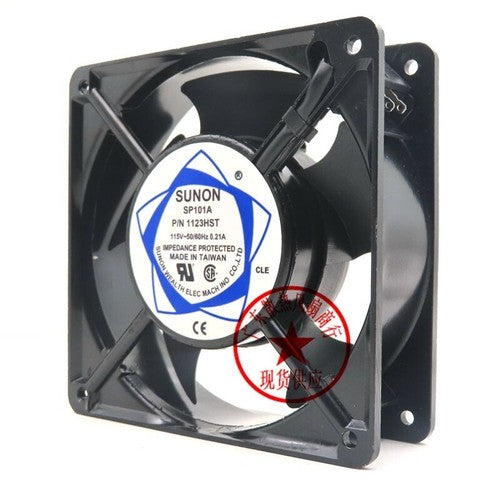 1 PCS SUNON Fan SP101A P/N 1123HST AC115V 0.21A 12038 12CM fan Aluminum frame