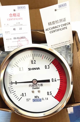 1pcs SHINVA Vacuum Sterilizer WIKA Chamber Pressure Gauge -0.1~0.5MPa, 100 Mm