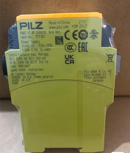 1PC  PILZ 777301 PNOZ X2.8P 24VACDC 3n/o 1n/c Safety Relay #P