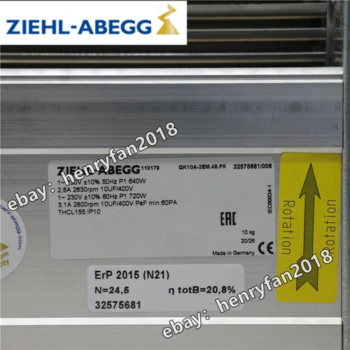 1Pcs Ziehl-abegg QK10A-2EM.48.FK Cooling Fan 230V 640W 2.8A 480MM Cross Flow Fan