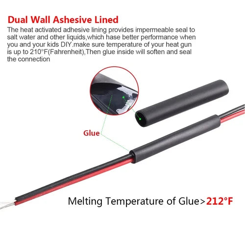 1Meter Diameter 3.2/6.4 mm  3:1 Heat Shrink Tube With Glue Dual Wall Tubing