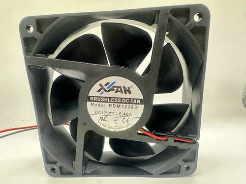 1 PCS XINRUILIAN Fan RDM1238B DC 12V 0.40A 12038 12CM 2 wire dual ball fan