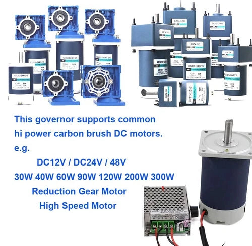 12V 24V 48V 30W~1500W Motor 30A DC Motor Speed Controller / Governor Suitable
