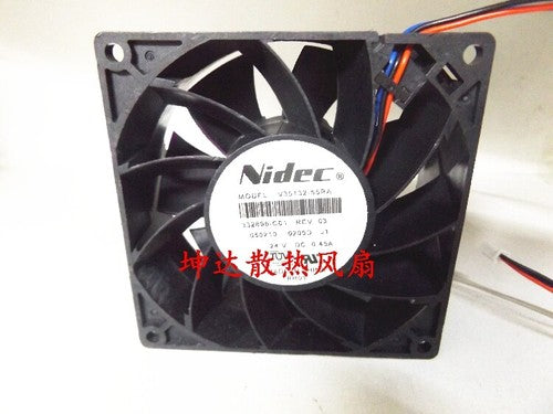 1 PCS NIDEC Fan V35132-55RA DC 24V 0.45A 8038 8CM 3 pin inverter cooling fan