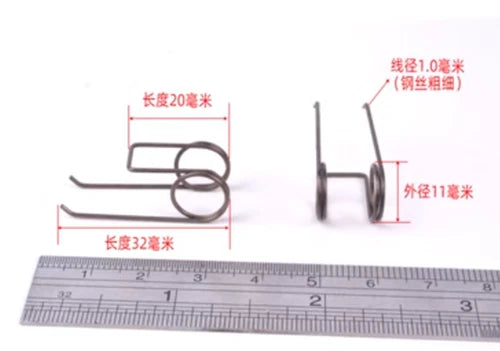 6pcs  Double torsion spring Torsion spring Wire diameter: 1mm