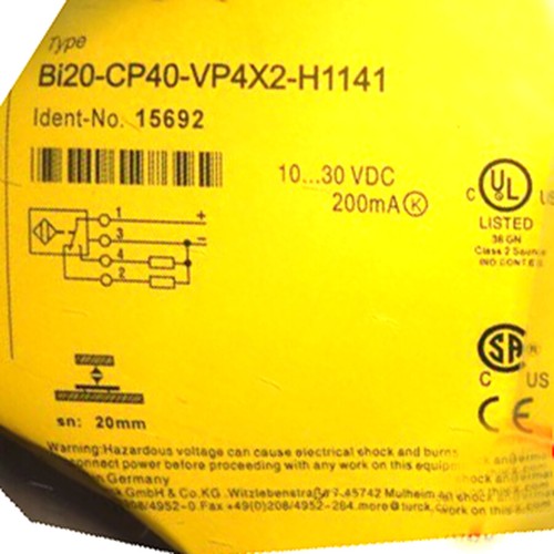 For TURCK BI20-CP40-VP4X2-H1141 1569211 Inductive sensor PNP