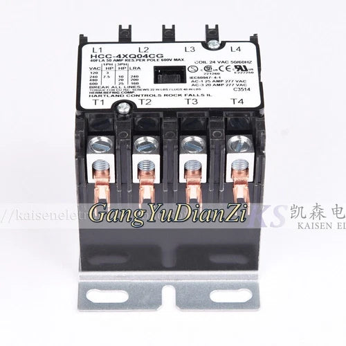 1X Controls UL CSA Four-Pole AC Contactor 24VAC 40A HCC-4XQ04CG