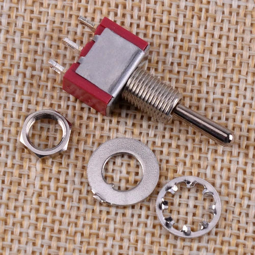 10X MTS-123 AC  Red 3 Pin 3 Position ON-OFF-ON SPDT Mini Momentary Toggle Switch