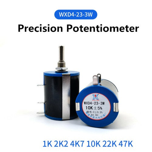 1PC WXD4-23-3W Precision wire wound potentiometer 1K 2K2 4K7 10K 22K 47k
