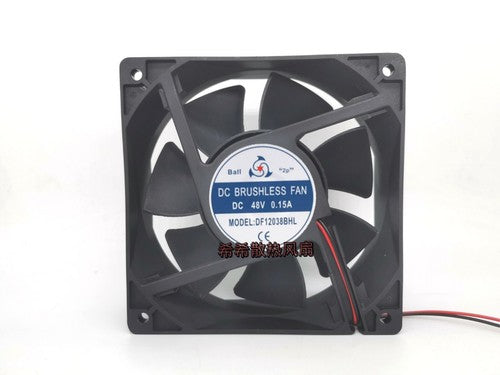 1 PCS Brushless DC fan DF12038BHL DC 48V 0.15A 12038 12CM 2 Wire cooling fan
