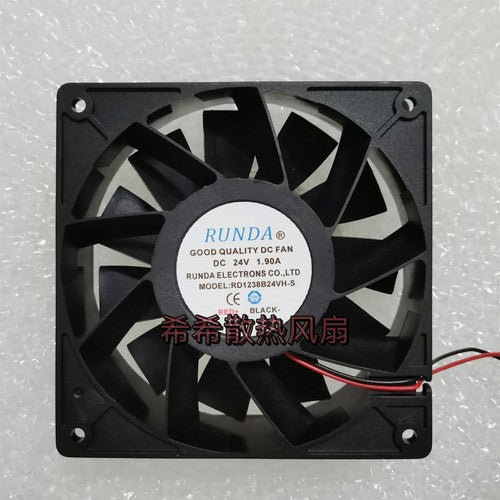1 pcs RUNDA Fan RD1238B24VH-S DC24V 1.90A 12038 12cm 2 wire cooling fan