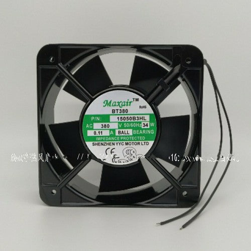 1 PCS Maxair/BT380 Axial Fan 15050B3HL AC 380V 15050 15CM 2 Wire Aluminum frame