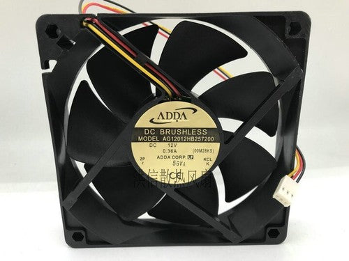 1 PCS ADDA Fan AG12012HB257200 DC 12V 0.36A 12025 12CM 3-wire cooling fan