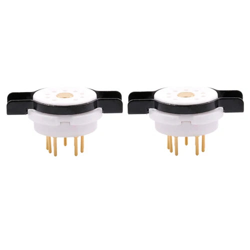 2pcs for Vintage 12AX7 6DJ8 12AU7 EL84 9pin Tube Socket Miniature Ceramic Base