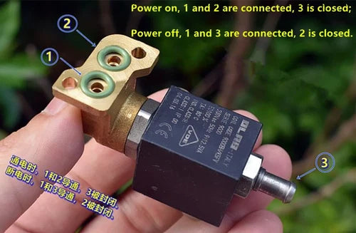 1pc  230V 12.5W 3PIN Full Metal 2/3 ways  SERIE 9000 SOLENOID VALVE