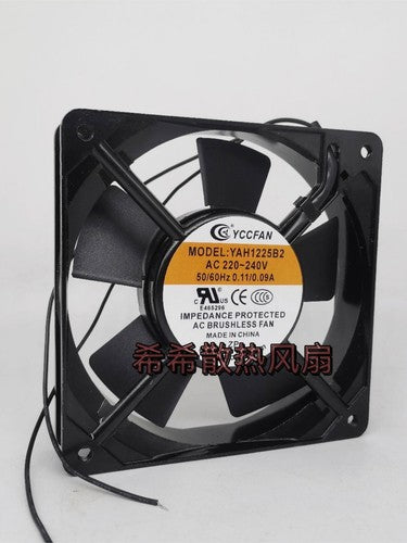 1 PCS YCCFAN Fan YAH1225B2 AC220V 0.11/0.09A 12cm 12025 2 wire cooling fan