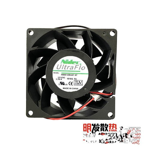 1 PCS NIDEC Fan H80E12BUA7-57 DC 12V 1.76A 8CM 8038 2 Pin server fan