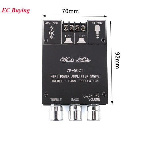 ZK-502T TPA3116D2 Bluetooth 5.0 Audio Amplifier Board Module 2.0 Channel 50W*2