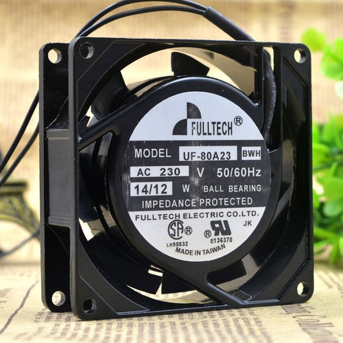 1 PCS FULLTECH Fan UF-80A23BWH AC 230V 14/12W 8CM 8038 2 WIRE Aluminum frame