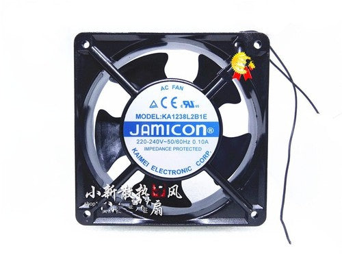 1 pcs JAMICON Fan KA1238L2B1E AC 220V 0.10A 12038 12CM 2 Wire aluminum frame