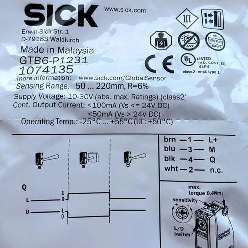 SICK GTB6-P1231 Photoelectric Sensor  One Free Shipping GTB6P1231 #P