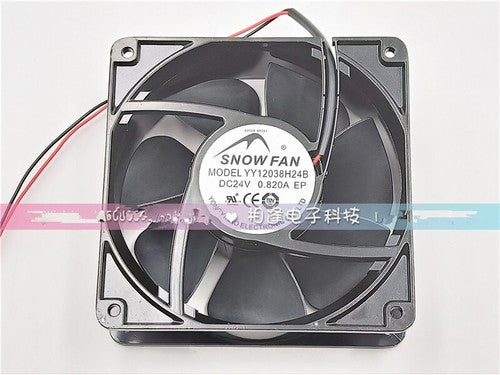 1 PCS SNOWFAN Fan YY12038H24B 24V 0.82A 12038 12CM 2 WIRE Aluminum frame fan
