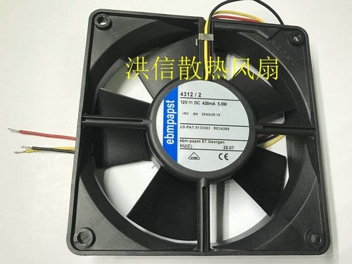 1 PCS Equipment fan 4312/2 DC12V 420mA 5.0W 120*32MM cooling fan 3 wire