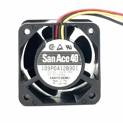 109P0412B301 12V 0.28A 4028 Double Ball Chassis Cooling Fan 3-wire