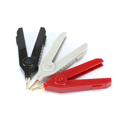 3PCS/sets Alligator Clip 90mm Kelvin Copper Gold Plate Clip Grey+Black+Red