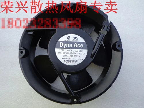 Qty:1pc fan 172*172*51mm AC200V 27/25W 0.16/0.13A 109-362