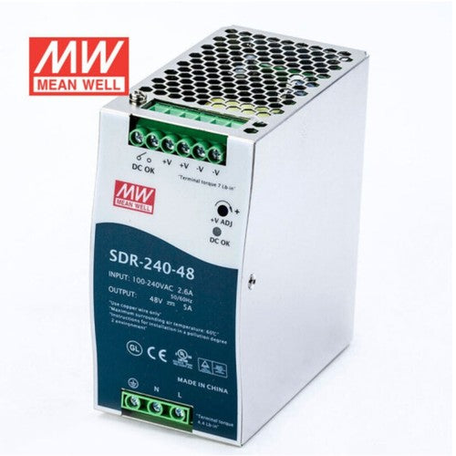 Mean Well Switching Power Supply SDR-240 24V 48V 240W Rail Type PFC Transformer