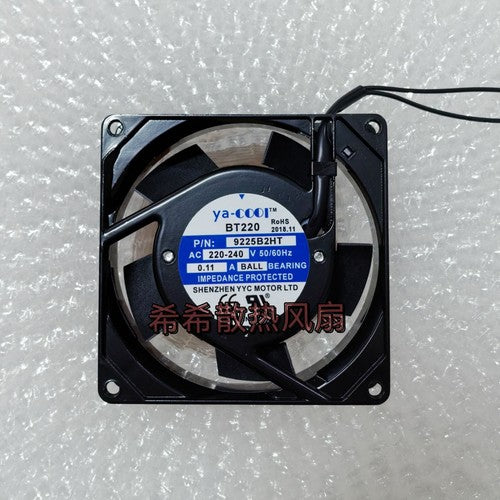 1 PCS ya-cool Fan BT220 9225B2HT 220-240V 9225 9CM cabinet Aluminum frame fan