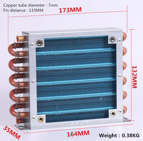 Refrigerator condenser 7mm copper tube aluminum fin 2*6*133 with 120MM fan