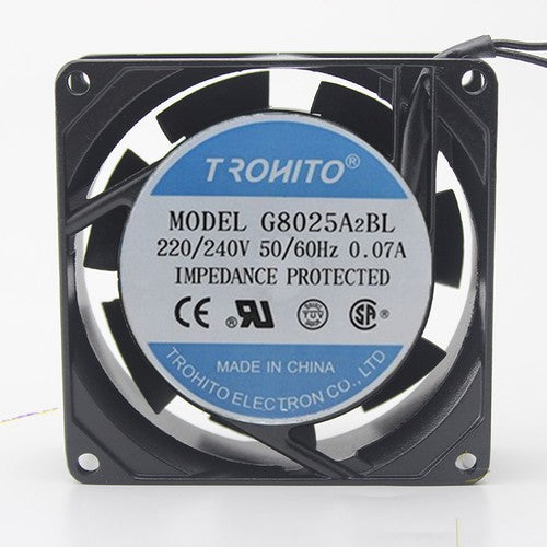 TRONITO G8025A2BL 220/240V 50/60Hz 0.07A 8025 8CM Aluminum Cooling Fan