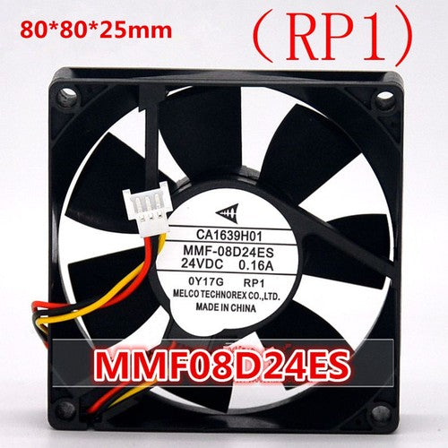 Mitsubishi MMF-08D24ES-RP1 24V 0.16A 8025 three-wire inverter cooling fan