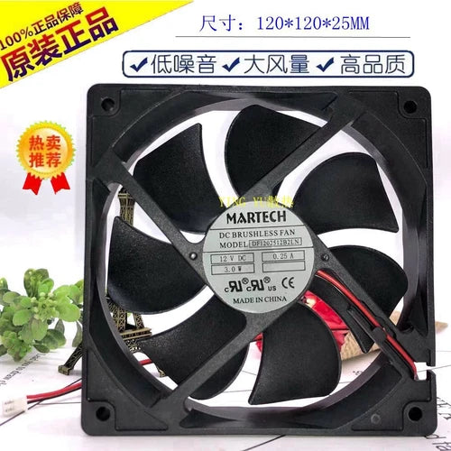 1PC DC Volt Exhaust Cooling Fan 2-PIN DF1202512B2LN 12V 0.25A 3W 12cm 12025