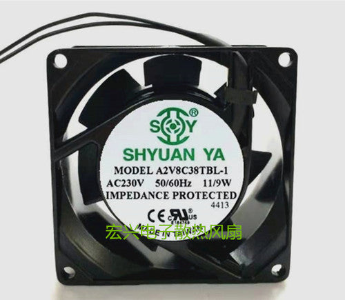 1 PCS SHYUAN YA Fan A2V8C38TBL-1 AC 230V 8038 8CM 2 Wire cooling fan