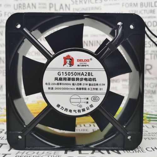 1 PCS DELIXI AXIAL FAN G15050HA2BL AC 220V 15050 15cm cooling fan 2 wire