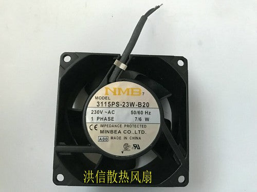 1 pcs NMB Fan 3115PS-23W-B20 AC230V 7/6W 80*80*38MM 2 Wire Aluminum frame