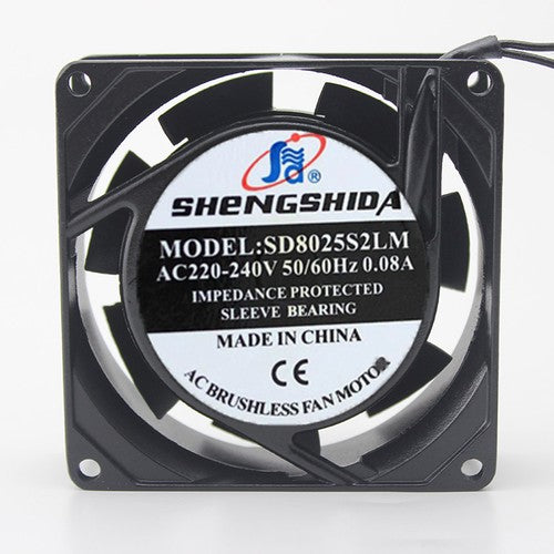 1 PCS SHENSHIDA Fan SD8025S2LM AC 220V 0.08A 8025 8CM 2 wire Aluminum frame fan