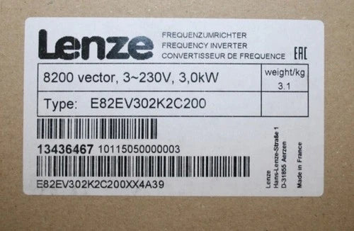 E82EV302K2C200  LENZE E82EV302_2C200 Inverter 8200vector 3.0kW E82EV302-2C200