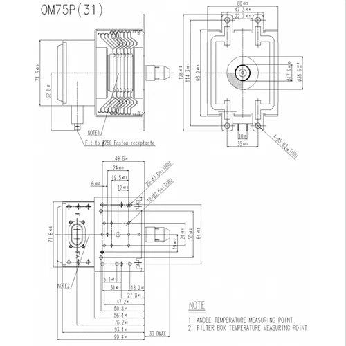 1PC Replacement Magnetron For  Drying Air-cooled Magnetron   OM75P(31)ESGN