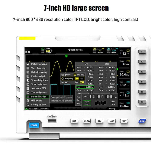 For FNIRSI-1014D 7'' LCD 2 Channel Digital Storage Oscilloscope Signal Generator