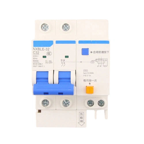 1PC  For  NXBLE-32 Circuit Breaker Leakage Protector C-Type 2P 32A Series