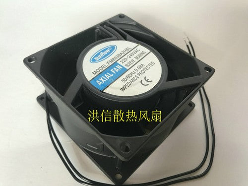 1 PCS sunfiow Fan FM8038A2HSL AC220V-240V 0.08A 80*38MM 2 Wire cooling fan