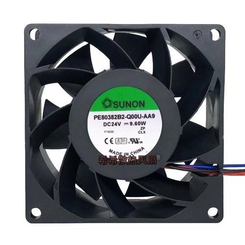 1 PCS SUNON Fan PE80382B2-Q00U-AA9 DC24V 9.60W 8038 8cm 3 wire cooling fan