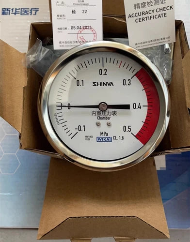 1pcs SHINVA Vacuum Sterilizer WIKA Chamber Pressure Gauge -0.1~0.5MPa, 100 Mm
