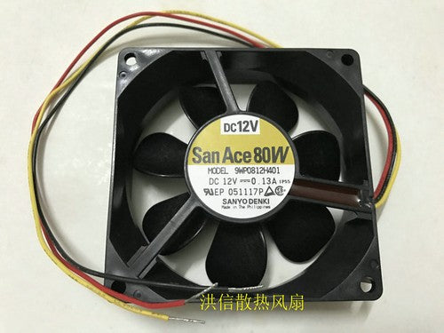 1 PCS SANYO Fan 9WP0812H401 DC 12V 0.13A 8CM 80*80*25mm 3 wire